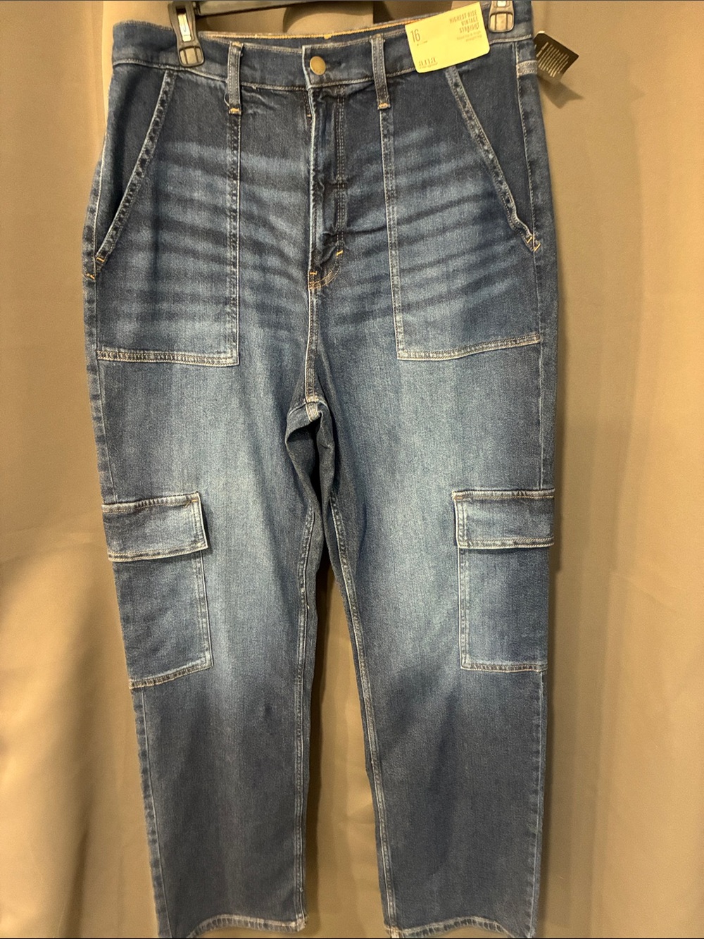 a.n.a Women’s Relaxed Blue Cargo Denim Jeans
